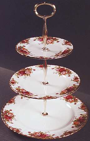 Old Country Roses 13 7/8"-14 1/4" 3-Tiered Serving Tray(DP,SP,BB) HC