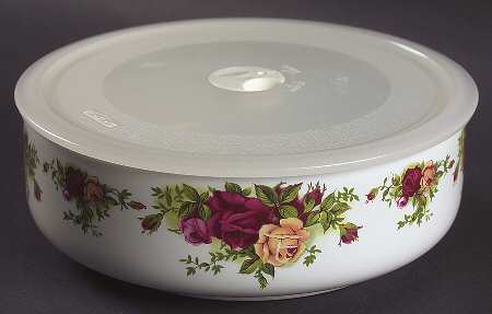Old Country Roses 7" Storage Bowl Ceramic with Plastic Lid