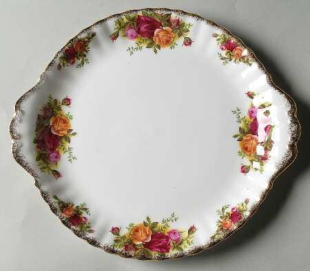 Old Country Roses Handled Cake Plate