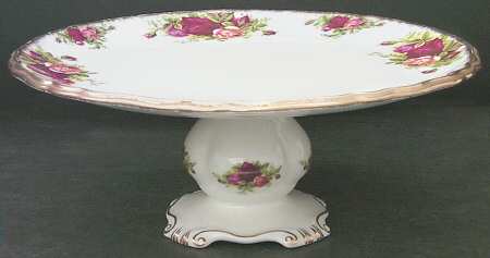 Old Country Roses 9" Diameter Pedestal Cake Stand