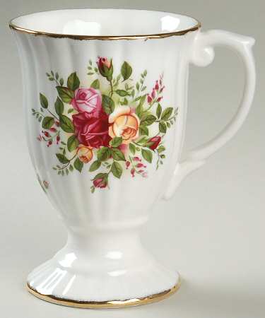 Old Country Roses Footed Fluted Mug