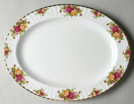 Old Country Roses 16" Oval Serving Platter