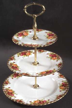 Old Country Roses 3-Tiered Serving Tray (DP, SP, BB)