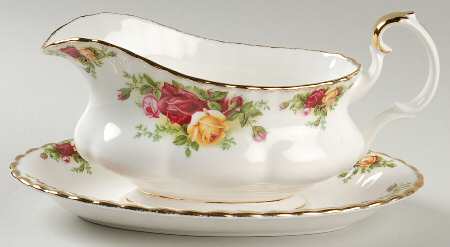 Old Country Roses Gravy Boat & Underplate