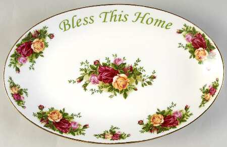 Old Country Roses 12" Bless This House Platter
