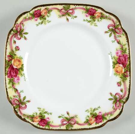 Old Country Roses Square Salad Plate