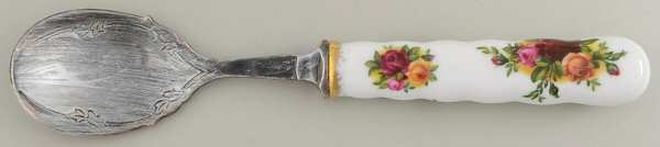 Old Country Roses Silverplate Bowl Jam Spoon