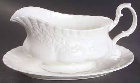 Old English Garden (No Trim) Gravy Boat & Underplate