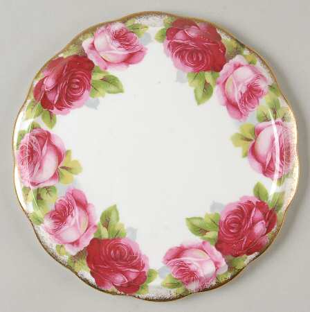 Old English Rose (Brushed Gold Trim) Tea Tile