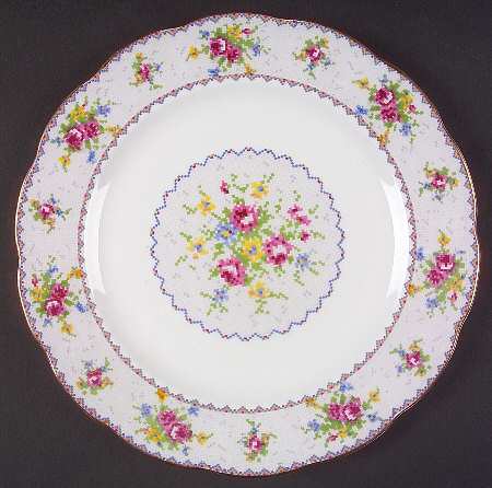 Petit Point Dinner Plate by Royal Albert