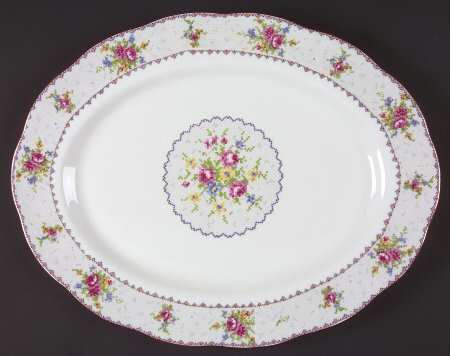 Petit Point 15" Oval Serving Platter by Royal Albert