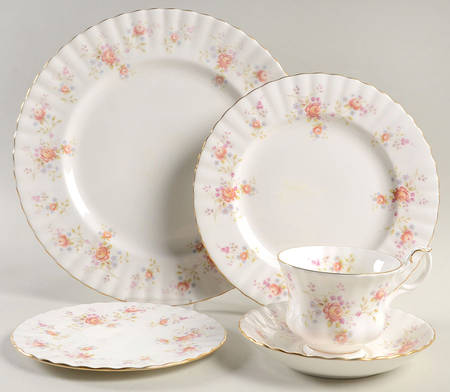 Peach Rose 5 Piece Place Setting