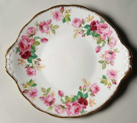 Princess Anne (Brushed Gold Edge) Handled Cake Plate