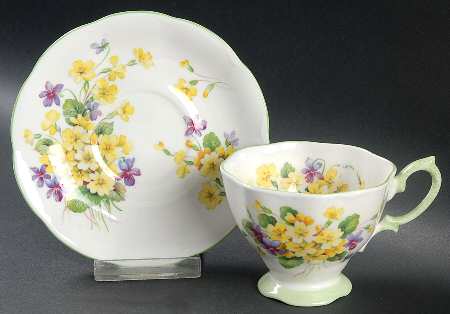Primulette Footed Cup & Saucer Set by Royal Albert
