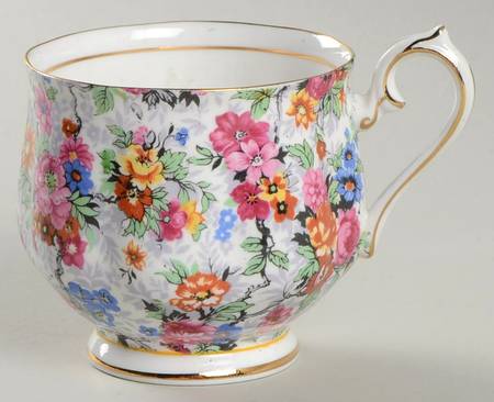 Rose Chintz (Bone China Bkstamp) Footed Cup