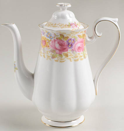Serena (Thin Gold Trim) Small Coffee Pot & Lid