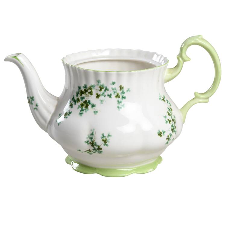 Shamrock (Green Trim, Newer) Teapot No Lid