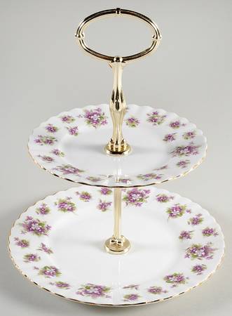 Sweet Violets 2-Tiered Serving Tray (Salad & Bread/Butter Plate)