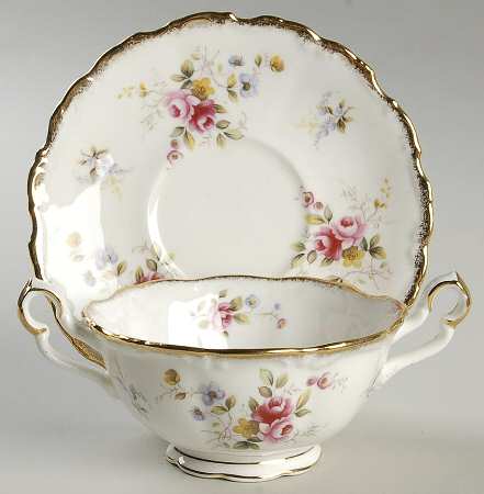 Tenderness Footed Cream Soup Bowl & Saucer Set
