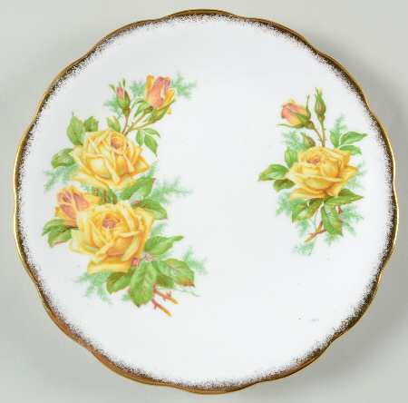 Tea Rose Yellow Coupe Dessert Plate