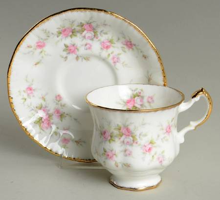 Victoriana Rose (Elizabeth Shape) Footed Cup & Saucer Set