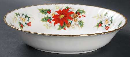 Yuletide (Fluted and Ribbed) 9" Oval Vegetable Bowl