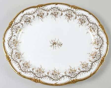 King's Plate White 14" Oval Serving Platter