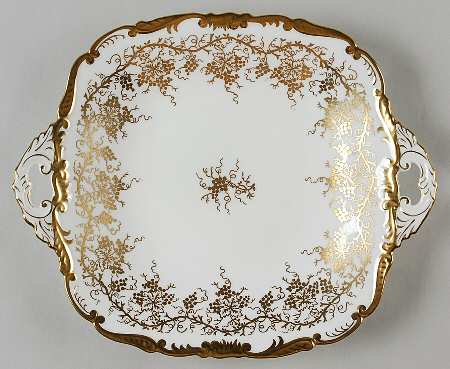 King's Plate White Square Handled Cake Plate