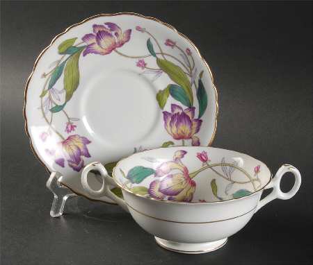 Malvern Footed Cream Soup Bowl & Saucer Set