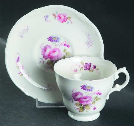 Shrewsbury (No Trim) Footed Cup & Saucer Set
