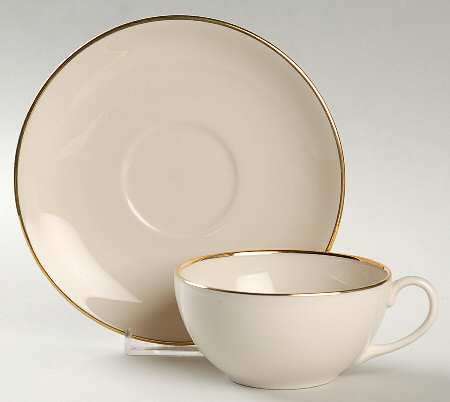 Simplicity Gold Flat Cup & Saucer Set by Royal Devon