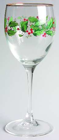 Holly Glassware Goblet