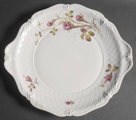 Rose Brier (White) Handled Cake Plate