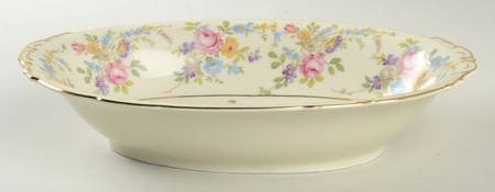 Queens Rose (Scalloped, No Gold Scrolls) 10" Oval Vegetable Bowl
