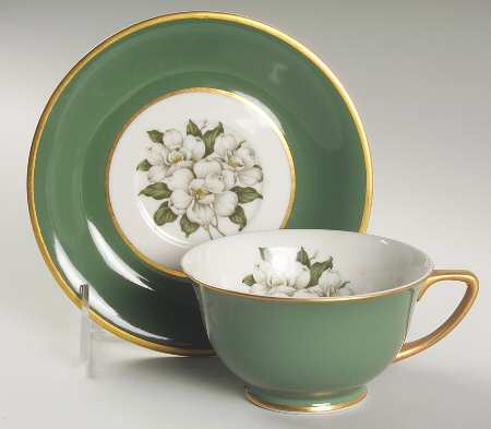 Countess Madison Jade Green Footed Cup & Saucer Set