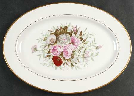 Lady Lee (Gold Trim) 13" Oval Serving Platter