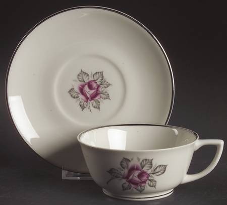 Normandy Rose Footed Cup & Saucer Set