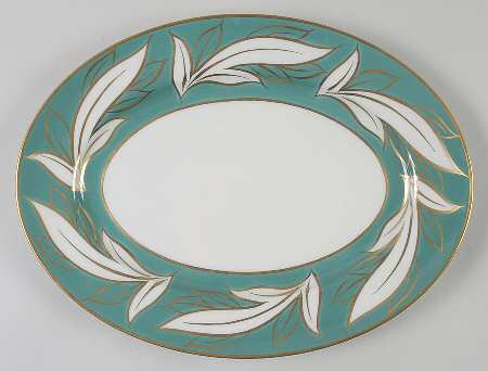 Queen Anne Teal 11" Oval Serving Platter