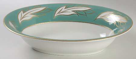 Queen Anne Teal 10" Oval Vegetable Bowl