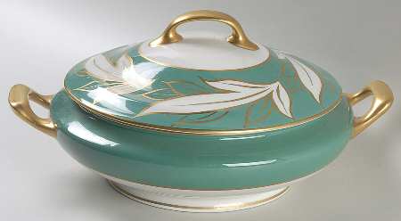 Queen Anne Teal Round Covered Vegetable