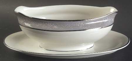 Queens Lace Gravy Boat with Attached Underplate