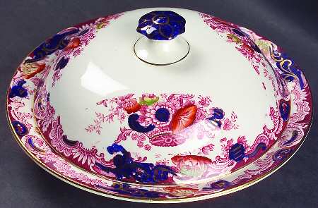 Arcadia Red and Blue (Smooth) Round Covered Butter