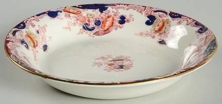Arcadia Red and Blue (Smooth) Rim Soup Bowl