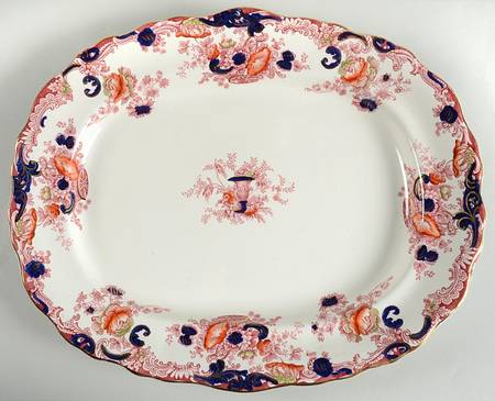 Arcadia Red and Blue (Smooth) 16" Oval Serving Platter