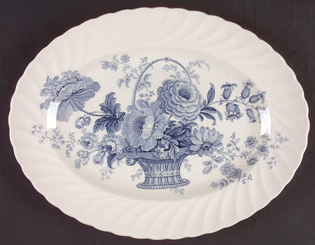 Charlotte Blue 13" Oval Serving Platter