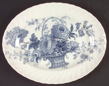 Charlotte Blue 12" Oval Serving Platter
