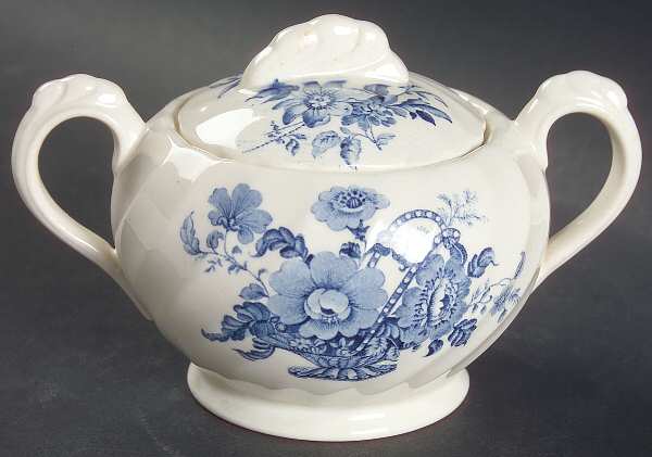 Charlotte Blue Sugar Bowl & Lid