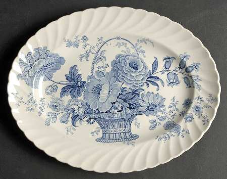 Charlotte Blue 11" Oval Serving Platter