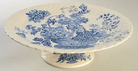 Charlotte Blue 10" Diameter Pedestal Cake Stand