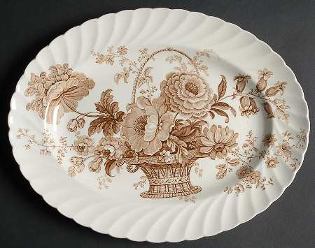 Charlotte Brown 12" Oval Serving Platter